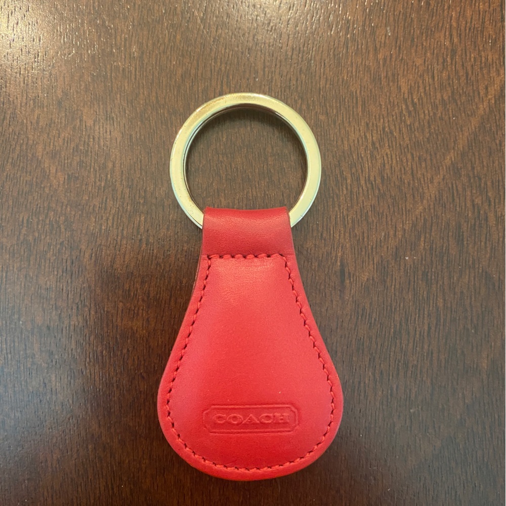 NWOT Coach keychain red leather